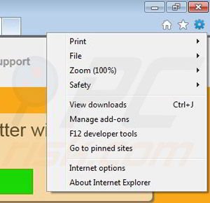 Removing QWebber from Internet Explorer step 1