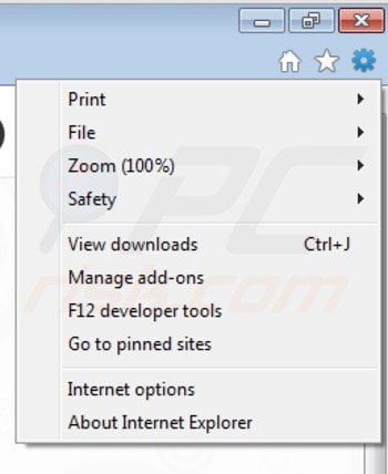 Removing Rich Media Player from Internet Explorer step 1