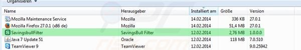 Savings Bull uninstall