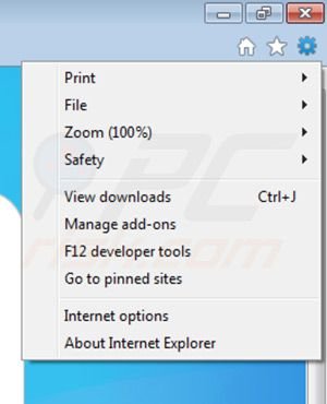 Removing Search Highlighter from Internet Explorer extensions step 1