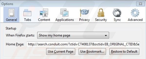 Search Protect by Conduit removal from Mozilla Firefox homepage