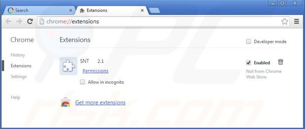 Removing Websearch.searchinweb.info from Google Chrome extensions