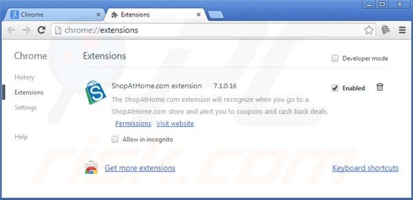 Removing shopathome toolbar from Google Chrome extensions