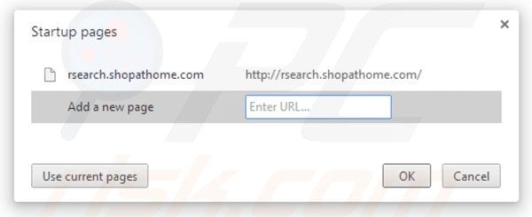 Removing shopathome.com from Google Chrome homepage