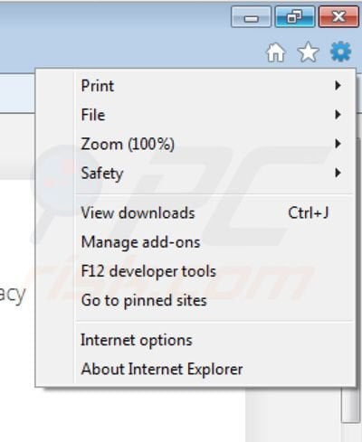 Removing Site Finder from Internet Explorer step 1