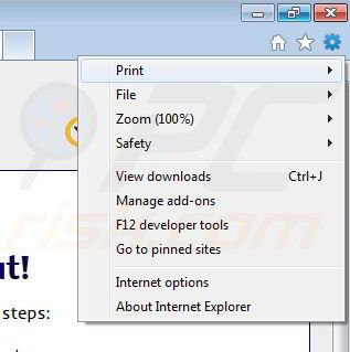 Removing Spy Lookout from Internet Explorer step 1