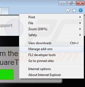 Removing SquareTrace from Internet Explorer step 1