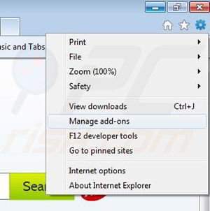 Removing SuddenlyMusic from Internet Explorer step 1