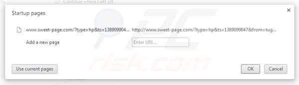 Removing sweet-page.com from Google Chrome homepage