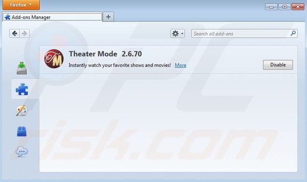 Removing Theater Mode from Mozilla Firefox step 2
