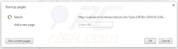 Removing websearch.toolksearchbook.info from Google Chrome homepage