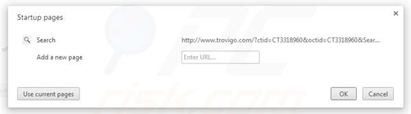 Removing Trovigo.com from Google Chrome homepage