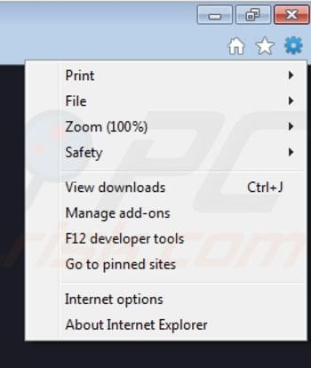 Removing vlc app virus from Internet Explorer extensions step 1