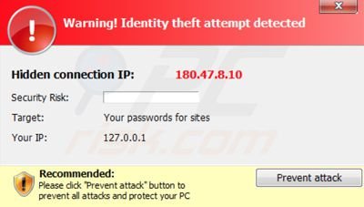 Windows Antibreach Helper fake security warning pop-up