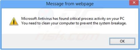 Windows Antibreach Helper distritution using fake Microsoft Antivirus pop-up