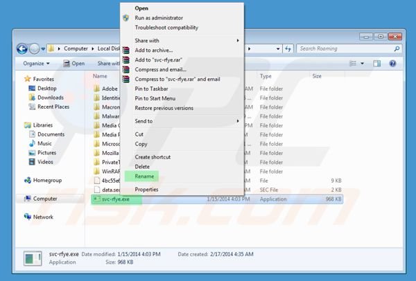 Windows Antibreach Suite removal - renaming executable file step 3