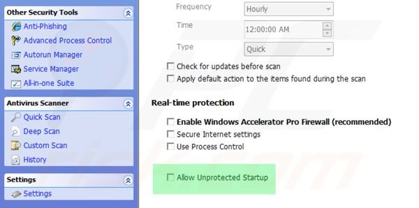 Windows Antibreach Tool enabling unprotected startup