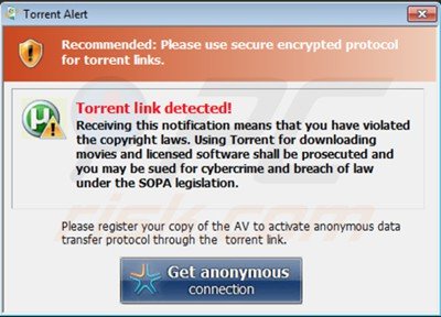 Windows Antivirus Booster generating fake copyright infringement notices