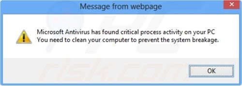 Fake Windows Antivirus pop-up distributing Windows Antivirus Suite