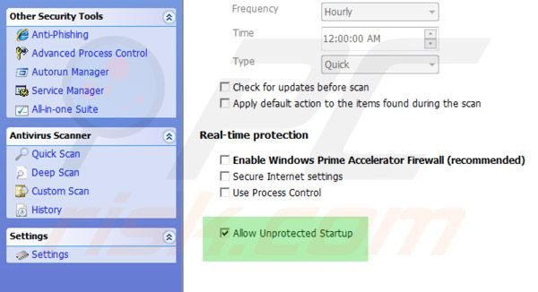 Windows Efficiency Kit enabling unprotected startup