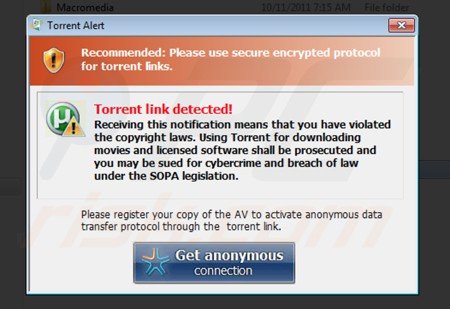 Windows Protection Booster showing fake copyright infringement notice
