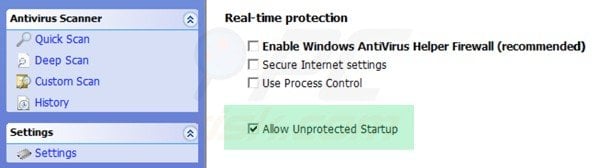 Windows Protection Booster enabling unprotected startup