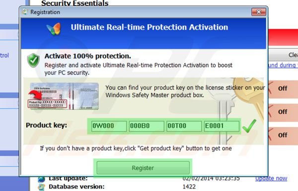 Registering Windows Safety Master step 2