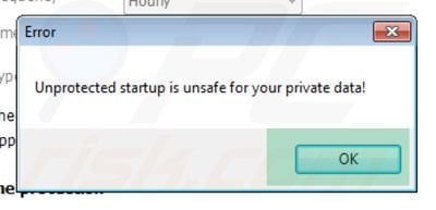 Windows Virtual Protector unprotected startup confirmation