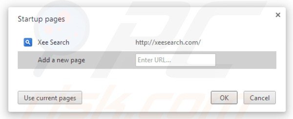 Removing xeesearch.com from Google Chrome homepage