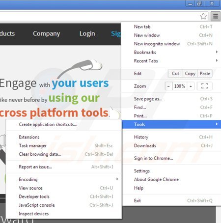 Removing ads by zapp from Google Chrome step 1