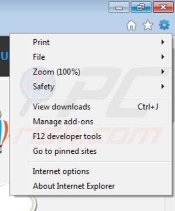 Removing ads by zapp from Internet Explorer step 1
