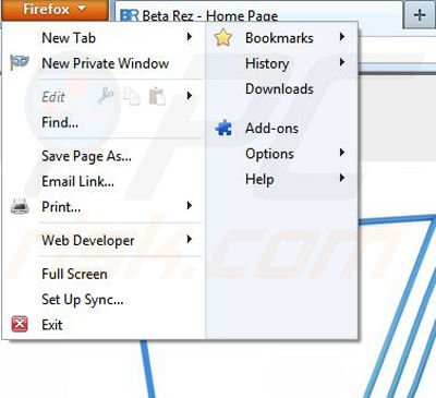 Removing Beta Rez from Mozilla Firefox step 1