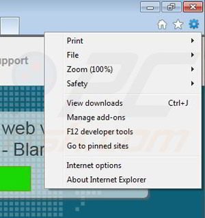 Removing Blarble from Internet Explorer step 1