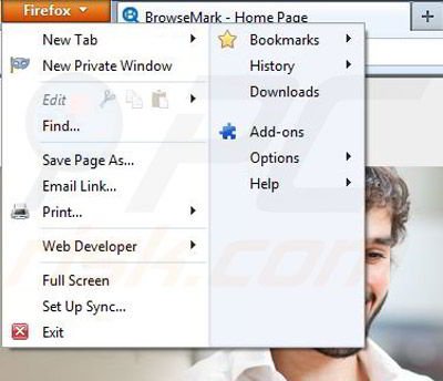 Removing BrowseMark from Mozilla Firefox step 1