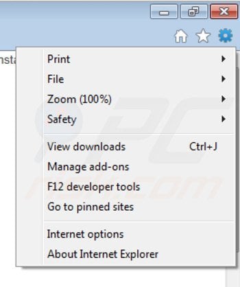 Removing buzz-it from Internet Explorer step 1