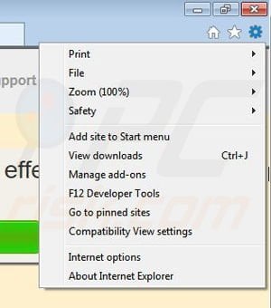 Removing ConstaSurf from Internet Explorer step 1