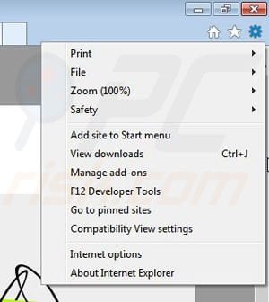 Removing DropIntoDeals from Internet Explorer step 1
