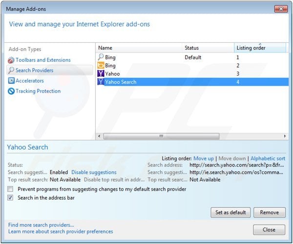 Removing flv toolbar from Internet Explorer default search engine