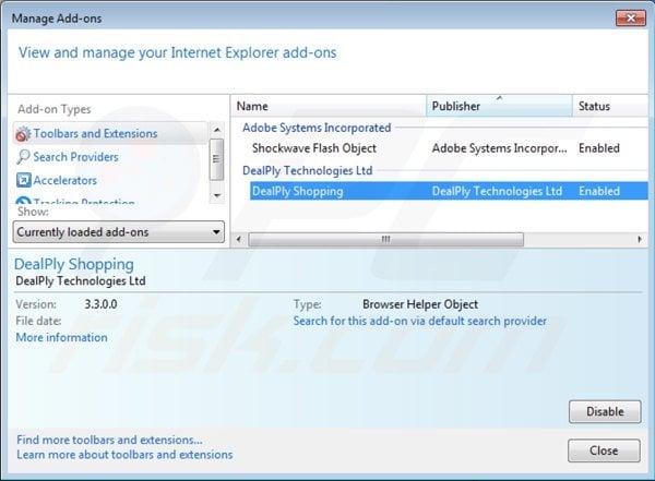 Removing freesofttoday from Internet Explorer step 2