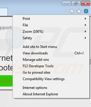 Removing Gooternet from Internet Explorer step 1