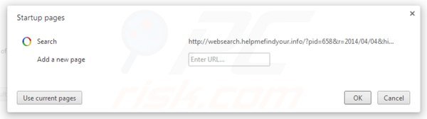 Removing websearch.helpmefindyour.info from Google Chrome homepage