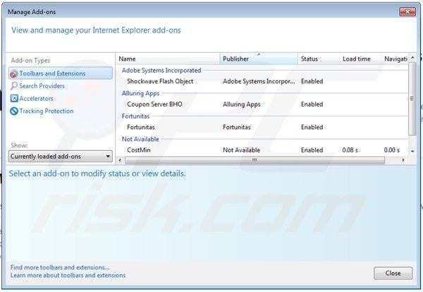 Removing m6 processing related Internet Explorer extensions step 2