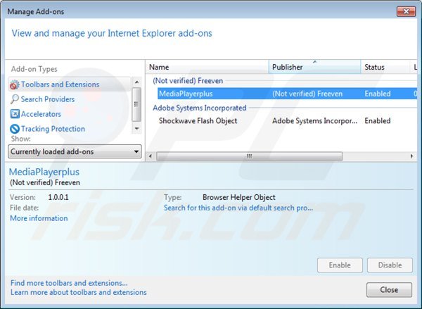 Removing mediaplayerplus from Internet Explorer step 2