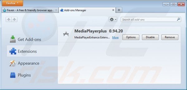 Removing mediaplayerplus from Mozilla Firefox step 2