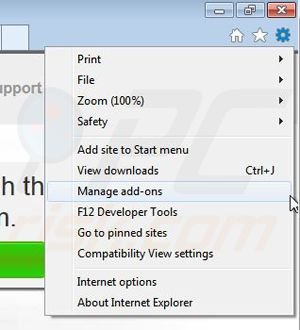 Removing RambleRoam from Internet Explorer step 1
