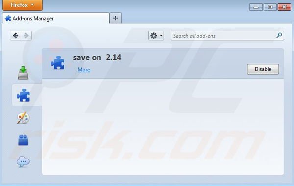 Removing Save On from Mozilla Firefox step 2