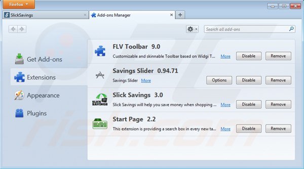 Removing slick savings from Mozilla Firefox step 2