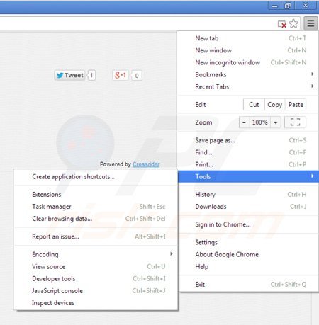 Removing smartsaver from Google Chrome step 1