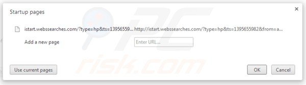 Removing istart.webssearches.com from Google Chrome homepage