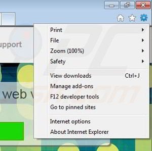 Removing WebWaltz from Internet Explorer step 1